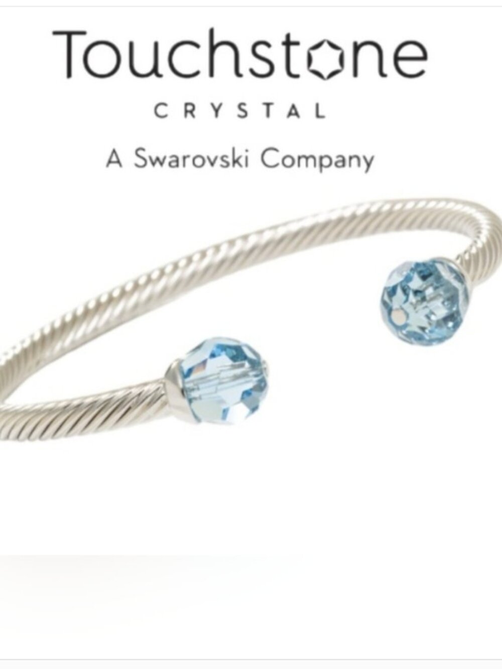 NWT With a Twist Bracelet Aqua Touchstone Crystal